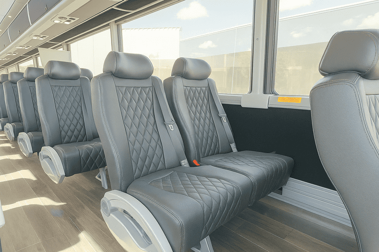 interior of White Plains Coach Bus Service charter bus