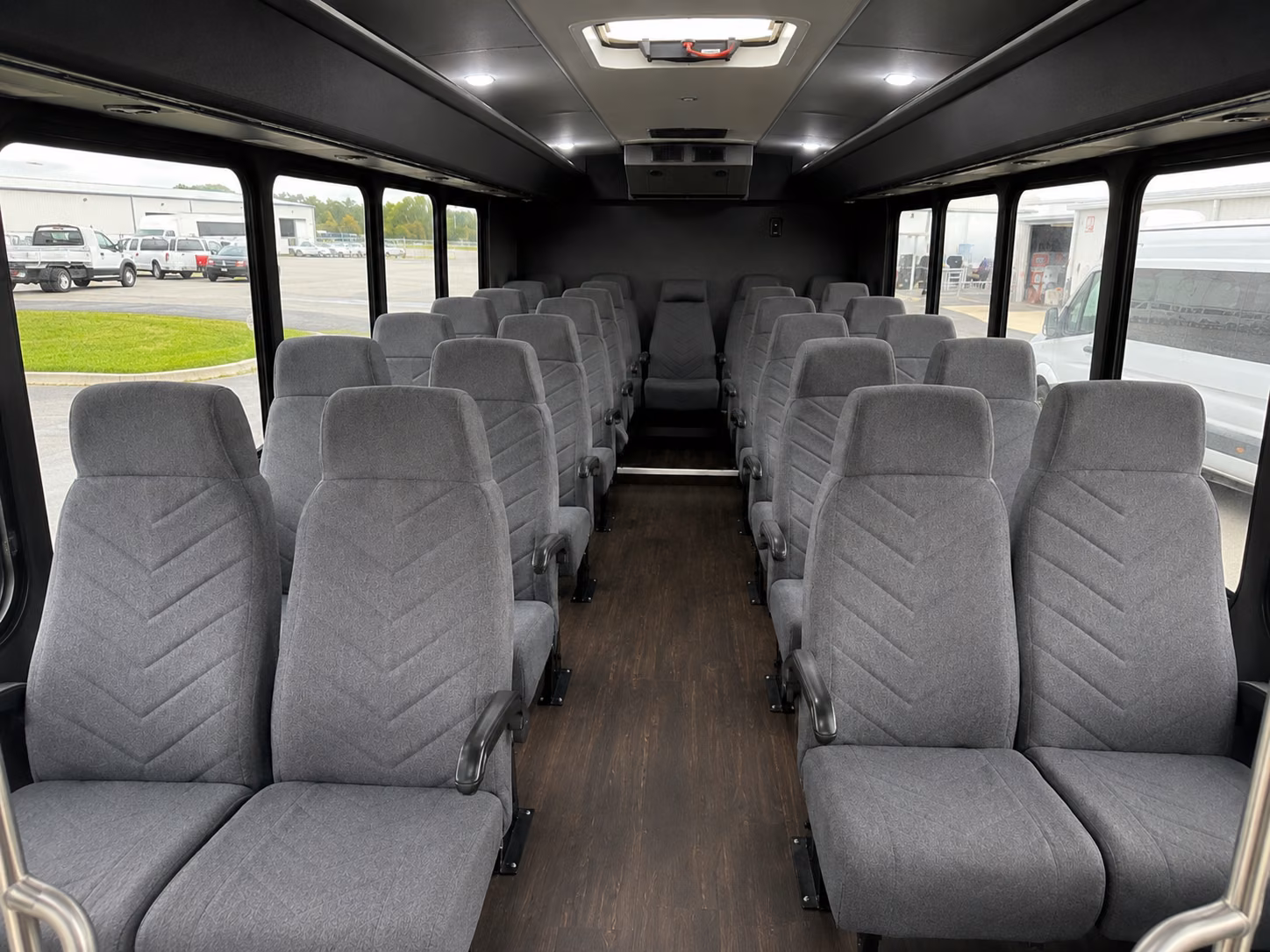 white plains 18 passenger minibus inside