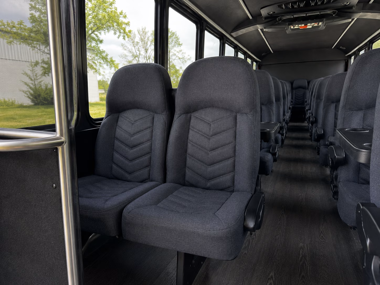white plains 18 passenger minibus interior