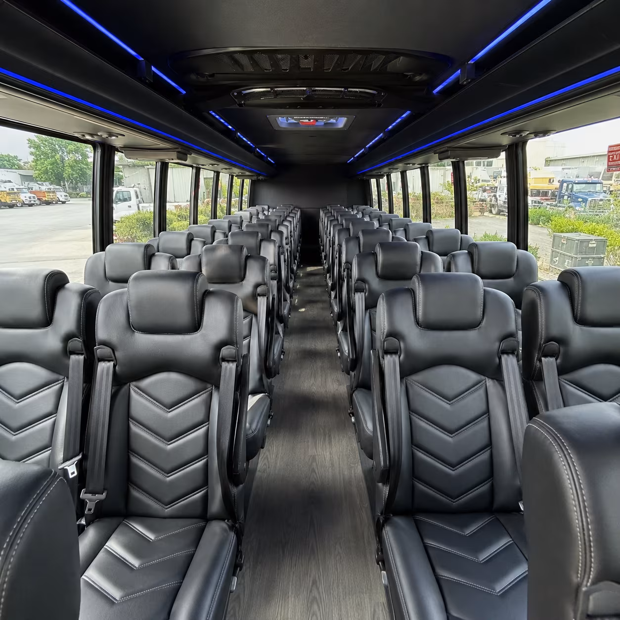 white plains 30 passenger minibus interior