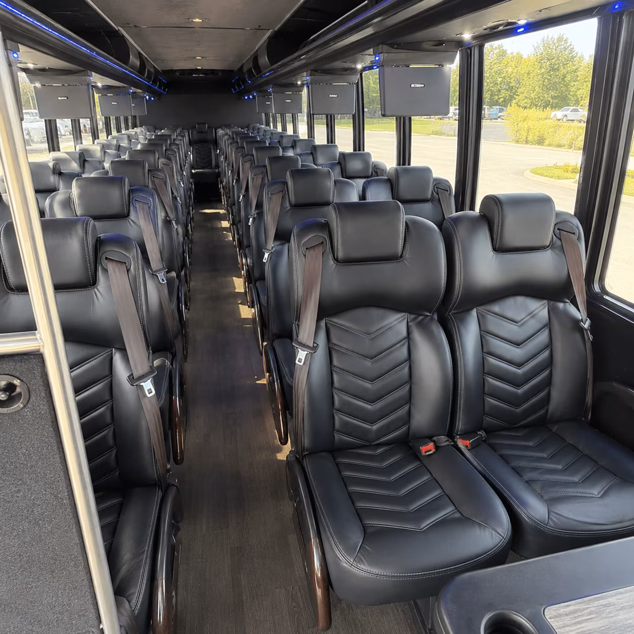 white plains 35 passenger minibus inside