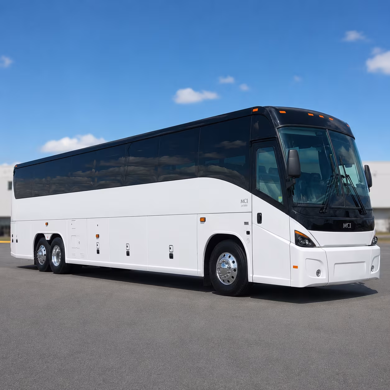 white plains 56 passenger charter bus