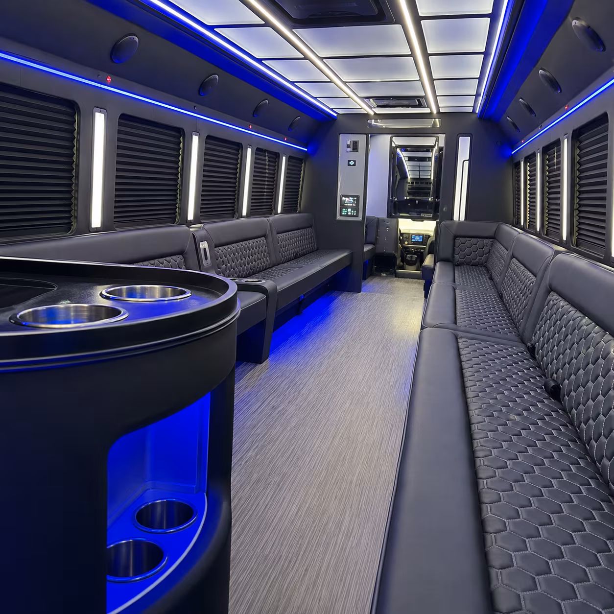 white plains party bus interior